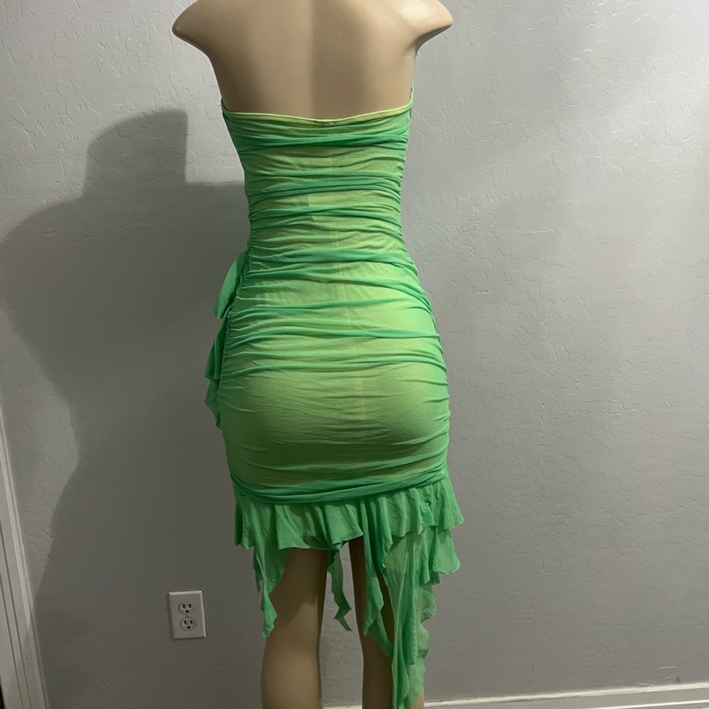 Green Ruffle Dress - Picture 8 of 11